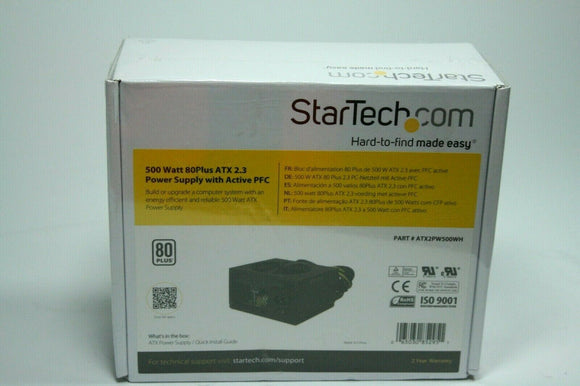 StarTech.com 500 Watt 80Plus ATX 2.3 Power Supply With Active PFC